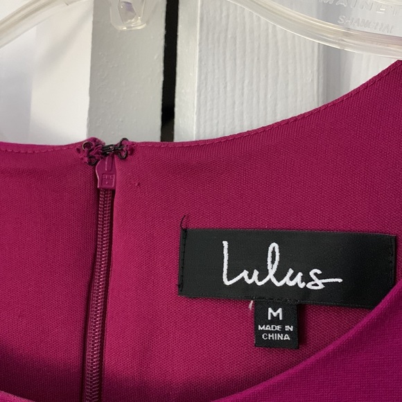 Lulu’s Magenta Long-Sleeved A-Line Dress - Picture 4 of 4
